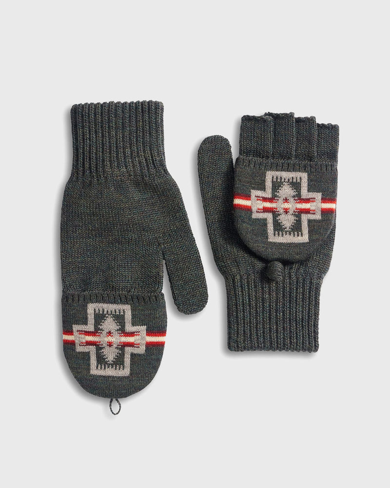 Pendleton Convertible Fingerless Mittens Green