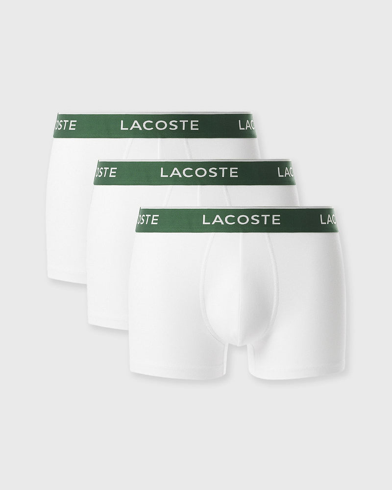 Lacoste 3-Pack Stretch Cotton Trunks White