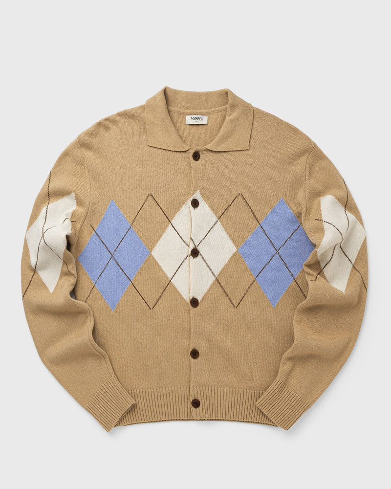 Pompeii Argyle Cardigan Polo Beige