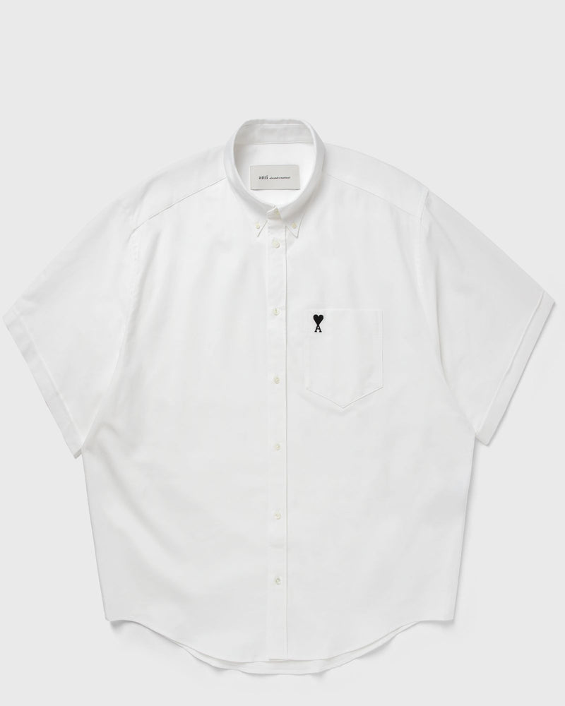 AMI Paris Boxy Short Sleeve Shirt with Button Down White
