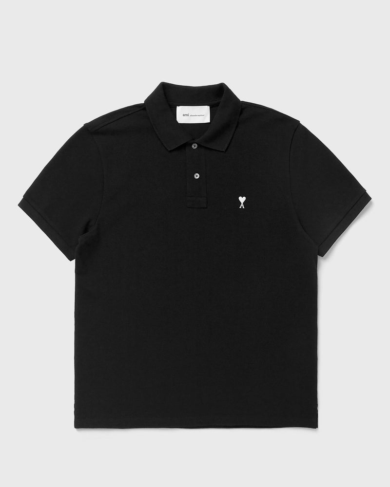 AMI Paris Contrasted AMI de Coeur Polo Shirt Black