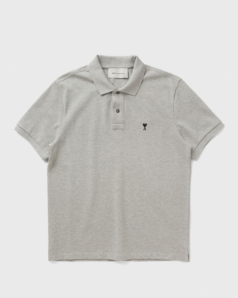 AMI Paris Contrasted AMI de Coeur Polo Shirt Grey