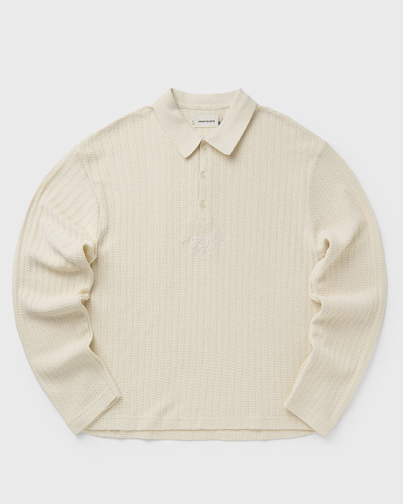 Honor the Gift Long Sleeve Knit Polo Beige