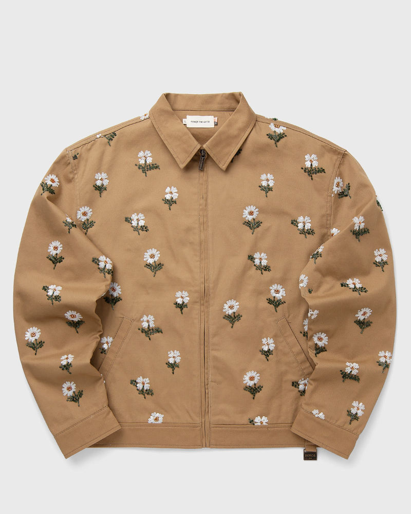 Honor the Gift Flowers Beaded Jacket Grey
