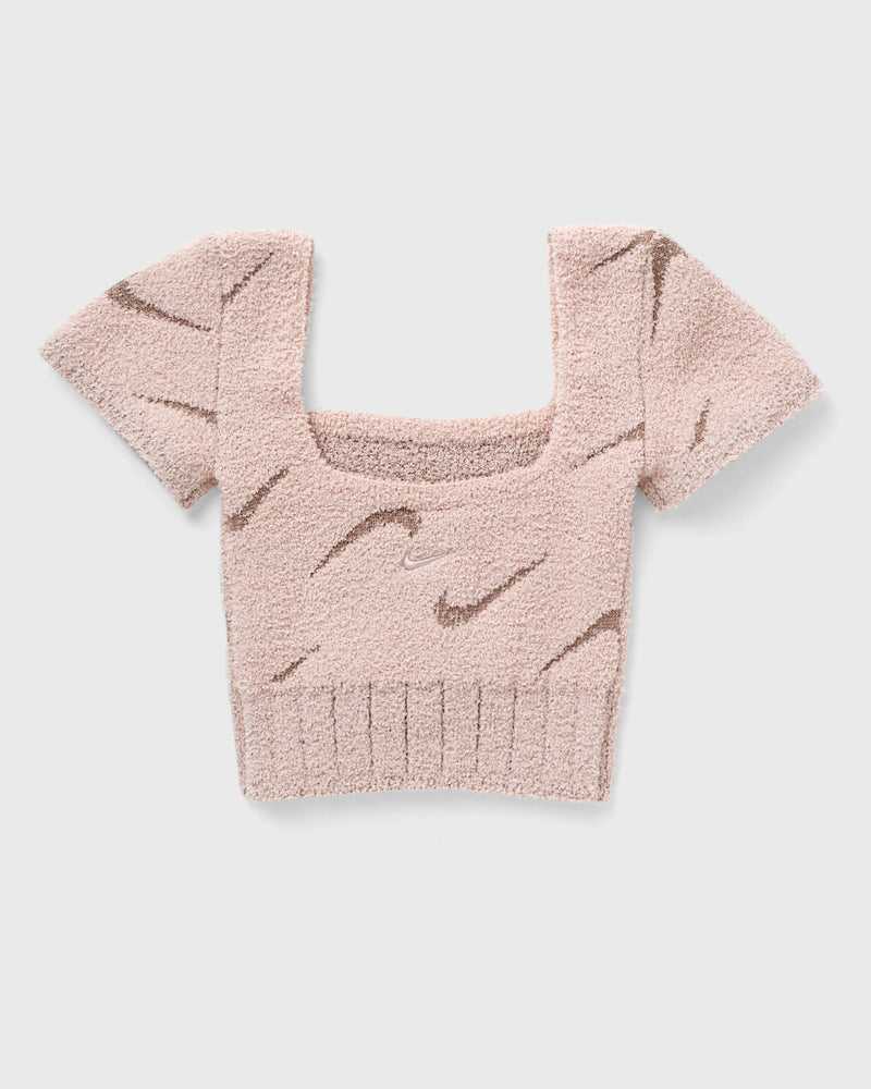 Nike Womens Phnx Bcl Ss Crop Top Pink