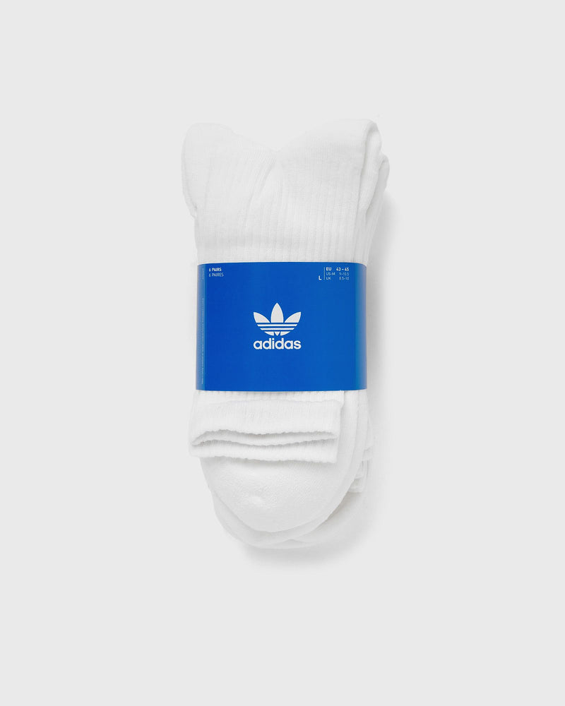 Adidas Trefoil Crew Sock Cushion 6 Pair Pack White