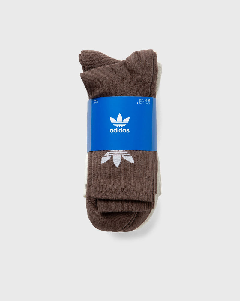 Adidas Trefoil Crew Sock Cushion 6 Pair Pack Brown|beige