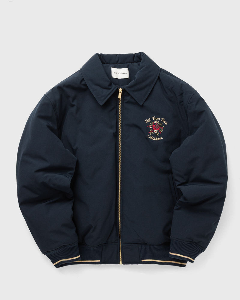 Drôle de Monsieur Bomber Slogan Rose Jacket Blue