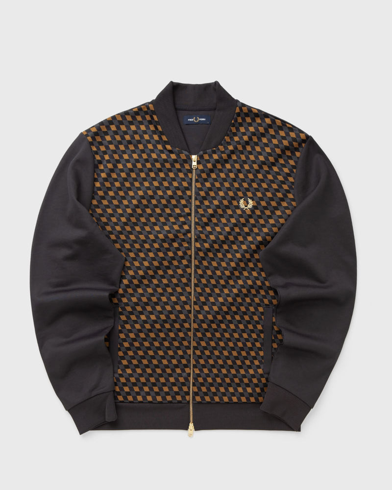 Fred Perry Geometric Track Jacket Brown