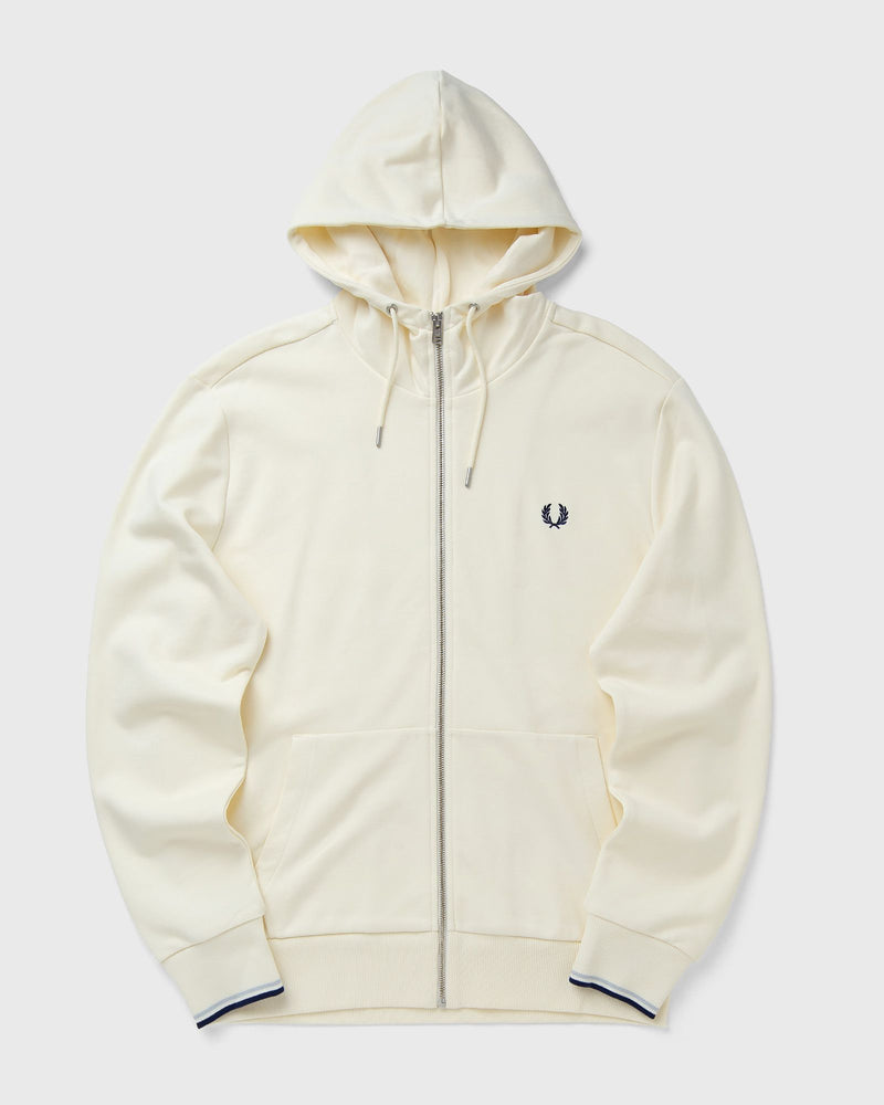 Fred Perry Hooded Zip Through Sweatshirt Beige