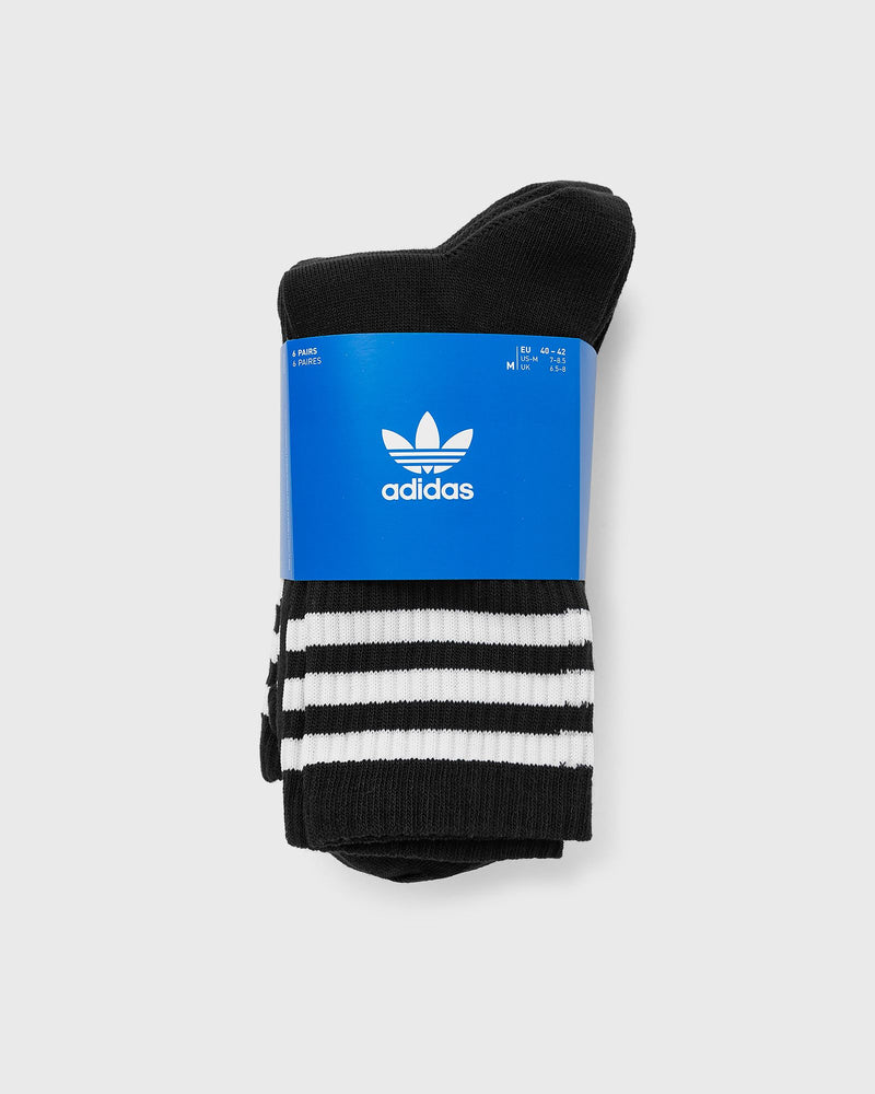 Adidas 3 Stripes Crew Sock 6 Pair Pack Black