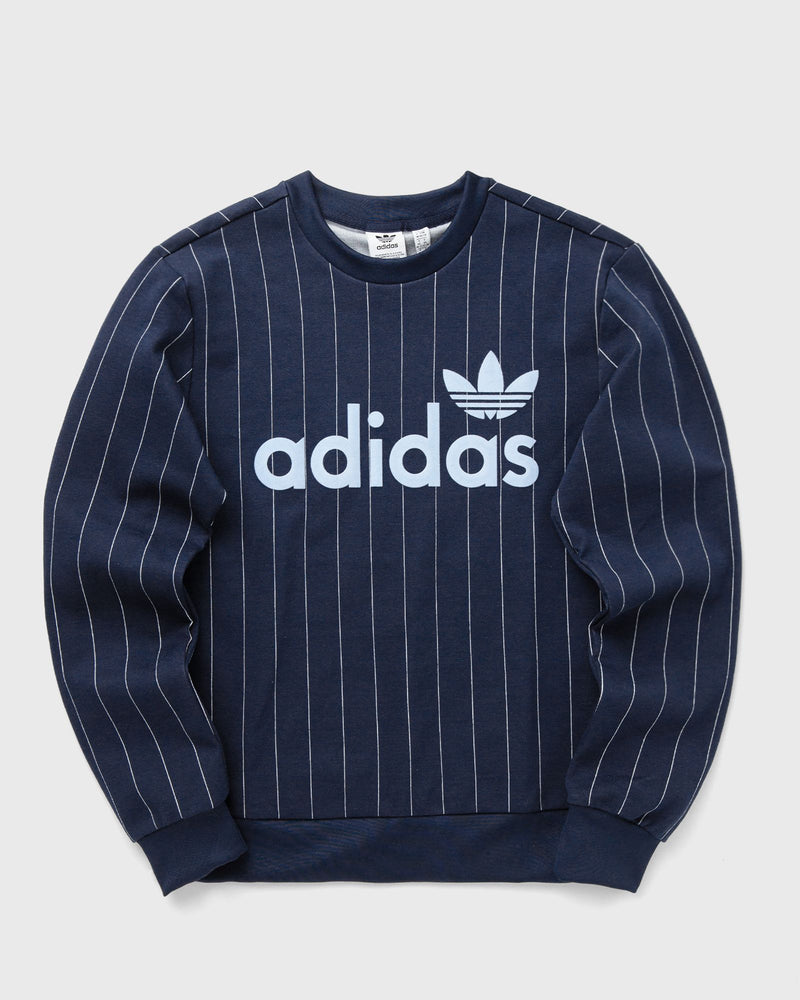 Adidas Womens Pinstripe Graphic Sweatshirt Blue