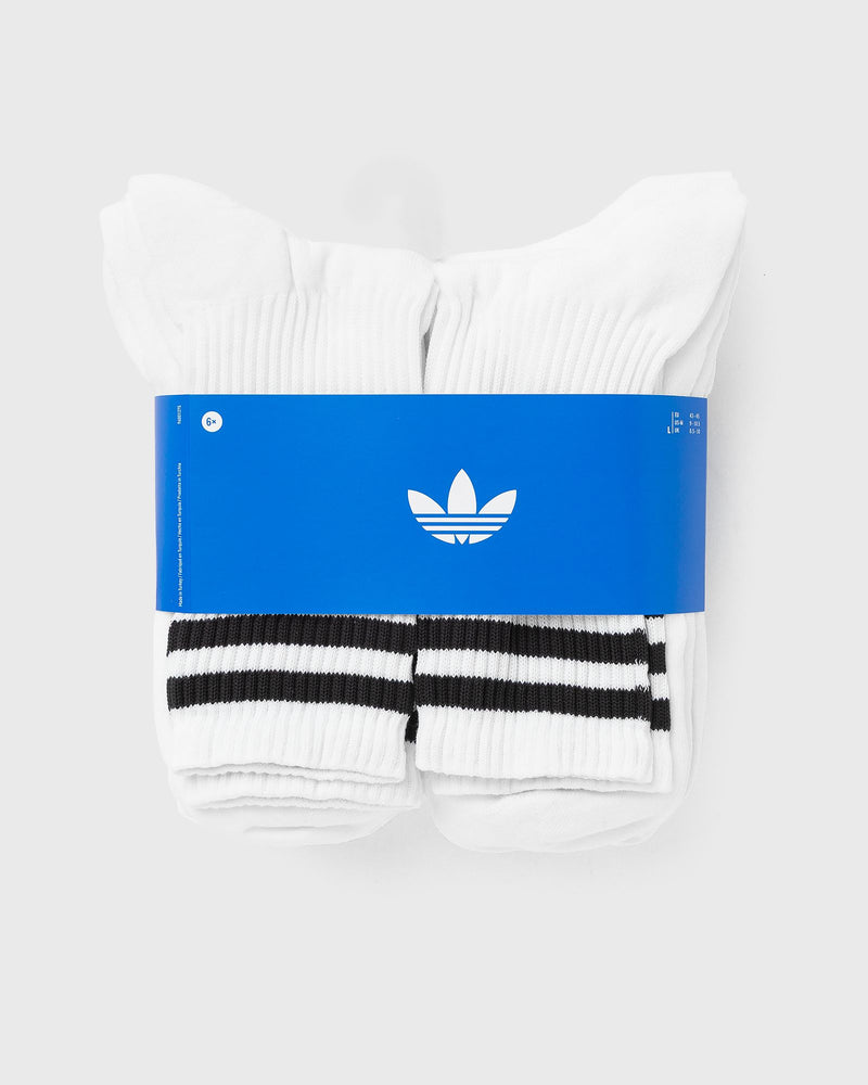 Adidas 3 Stripes Crew Socks 6 Pairs White