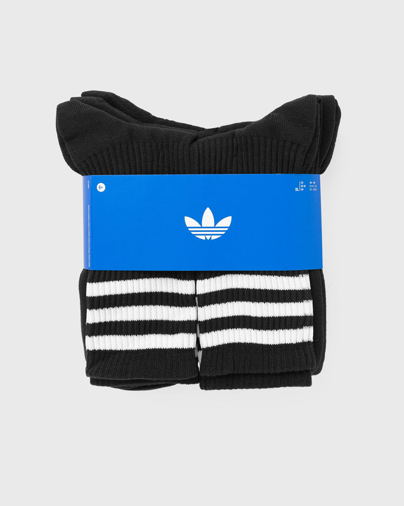 Adidas 3 Stripes Crew Socks 6 Pairs Black