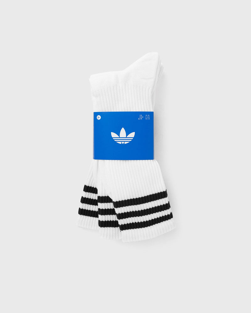 Adidas 3 Stripes High Crew Socks 3 Pairs White