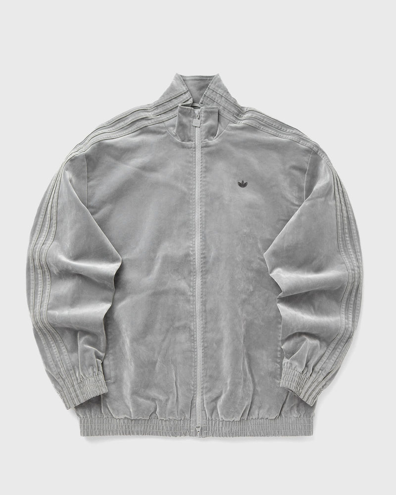 Adidas Womens Brushed Twill Firebird Oversized Tracktop Grey