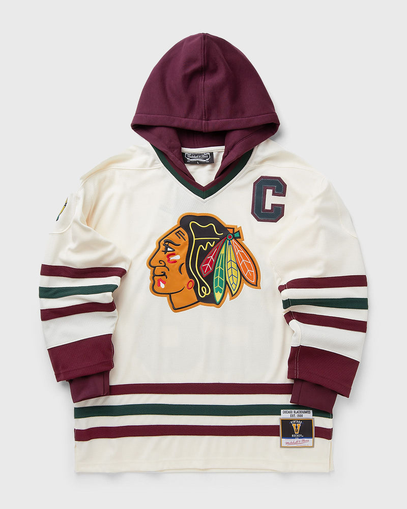 Mitchell & Ness X Just Don NHL Jersey Hoodie Chicago Blackhawks Beige