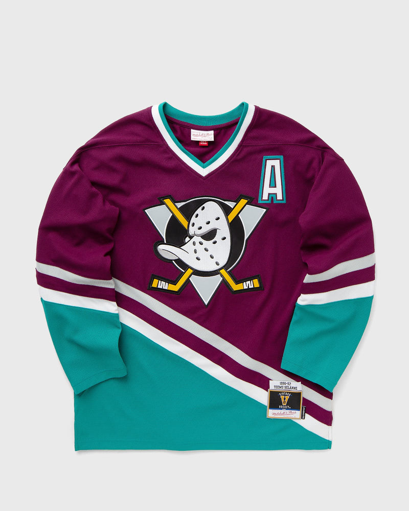 Mitchell & Ness NHL Jersey Anaheim Ducks 1996 Teemu Selanne #8 Green|purple