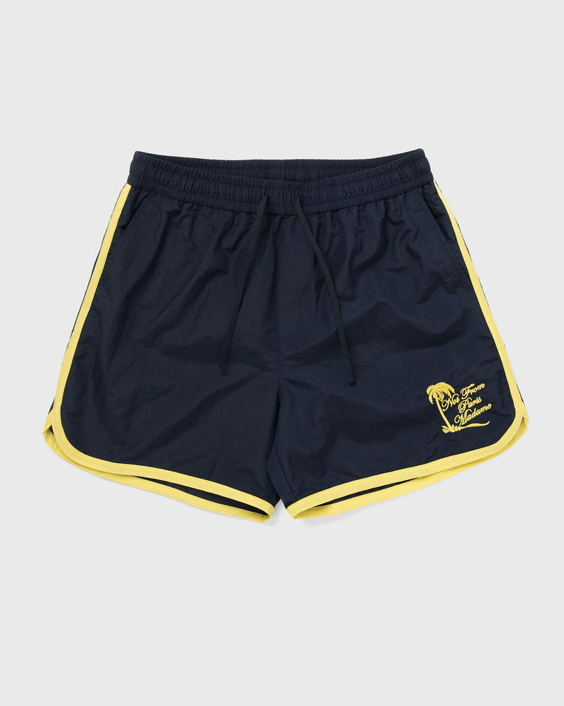 Drôle de Monsieur Short Plage Slogan Palmier Blue