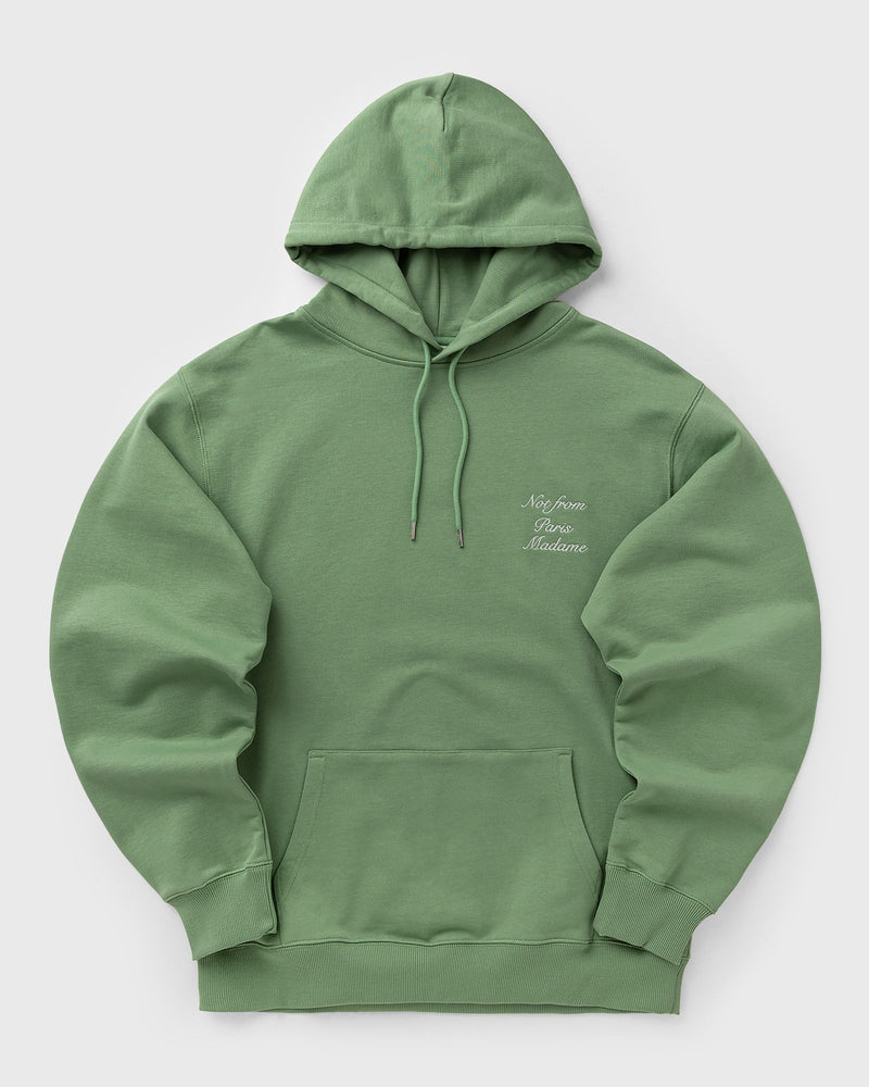 Drôle de Monsieur le Hoodie Slogan Calligraphy Green