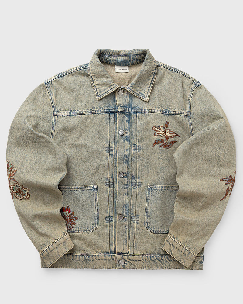 Drôle de Monsieur Veste Denim Dusty Brodèe Fleurs Grey