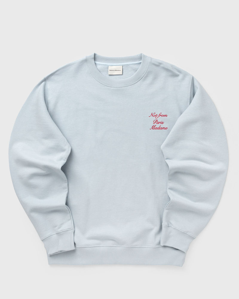Drôle de Monsieur Sweatshirt Slogan Calligraphy Blue