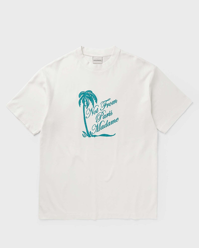 Drôle de Monsieur T-Shirt Slogan Palmiers Beige