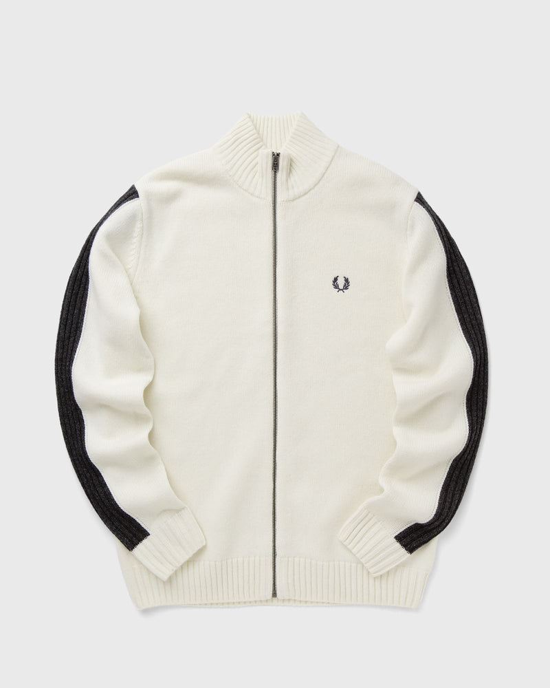 Fred Perry Ribbed Slv Zip Thru Cardigan Beige