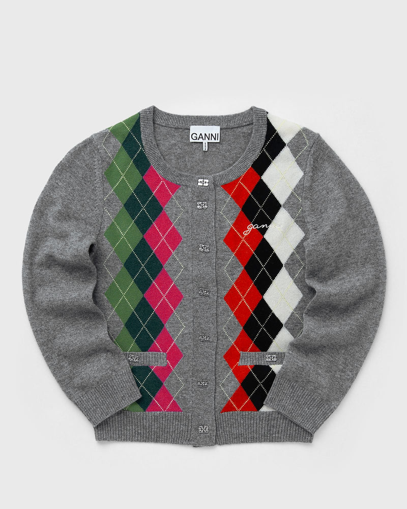 Ganni Cashmere Wool Mix Cardigan Grey
