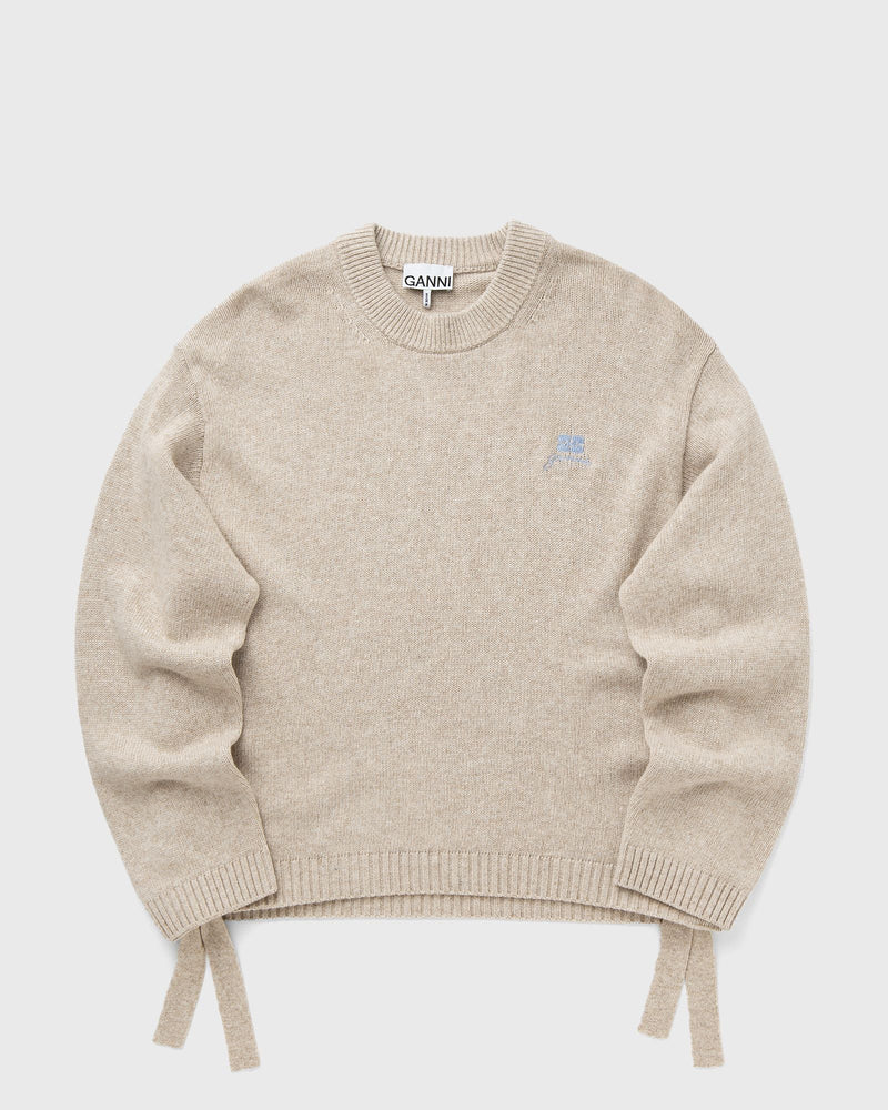 Ganni Future Wool Mix Oversized O-Neck Beige