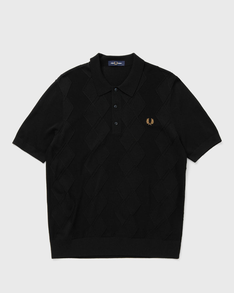 Fred Perry Cable Knitted Shirt Black