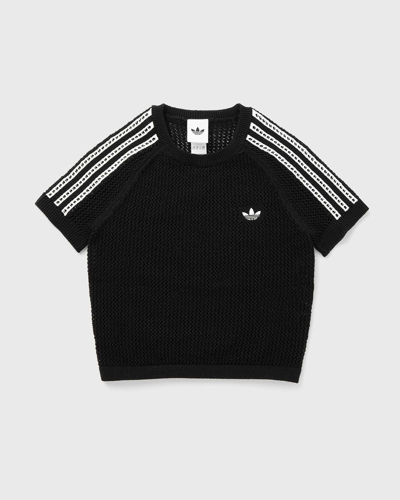 Adidas Womens Knitted Crochet Cali Tee Black