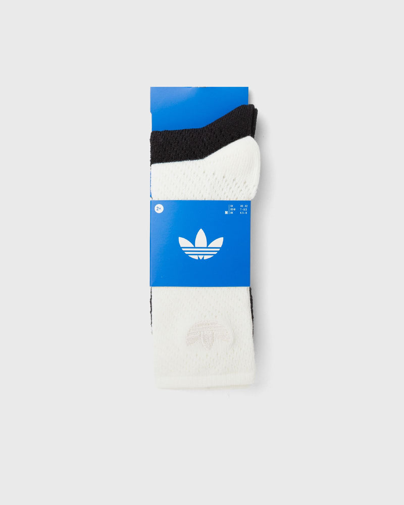 Adidas Womens Crochet Crew Socks 2 Pairs Black|white