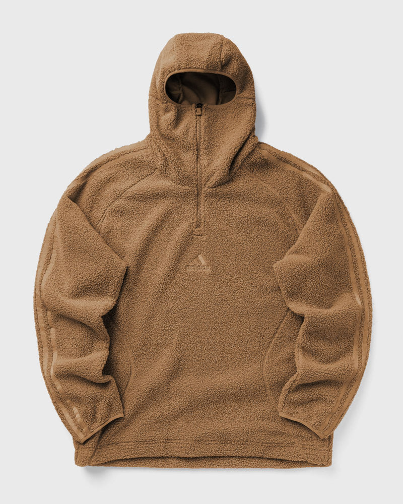 Adidas Borg Fleece Teamgeist 1/4 Zip Hoodie Brown