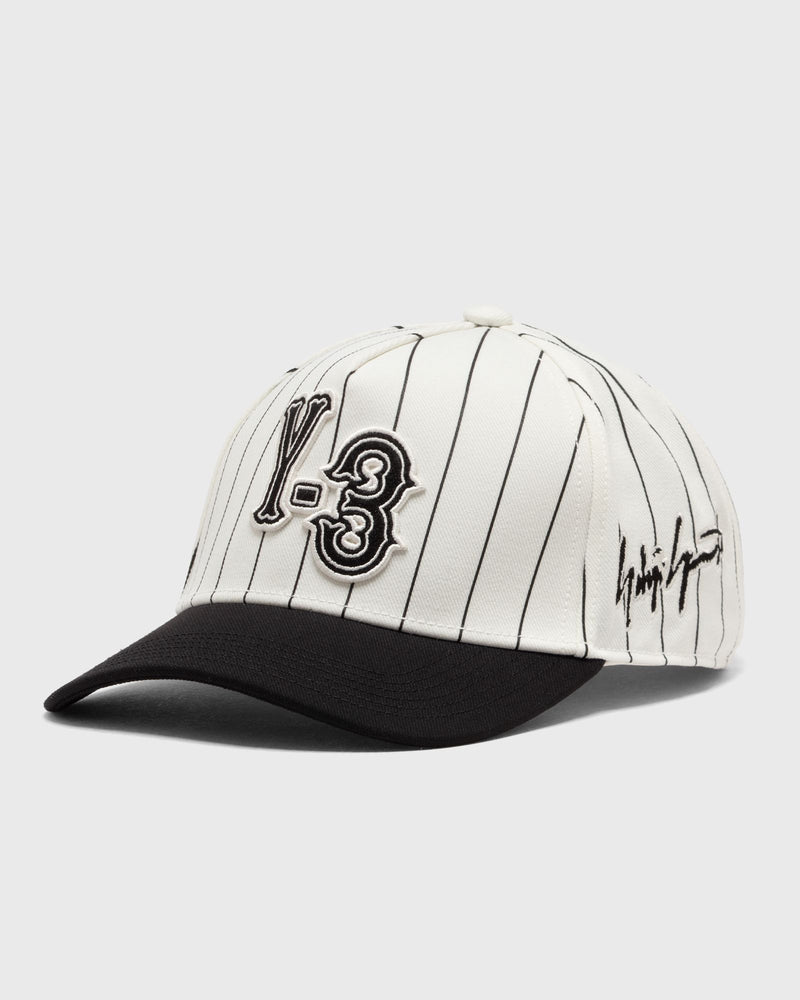 Y-3 Pinstripe Cap Black|white