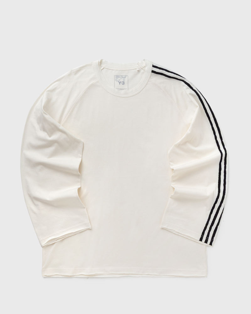 Y-3 Raw Edge 3 Stripes Long Sleeve Tee White