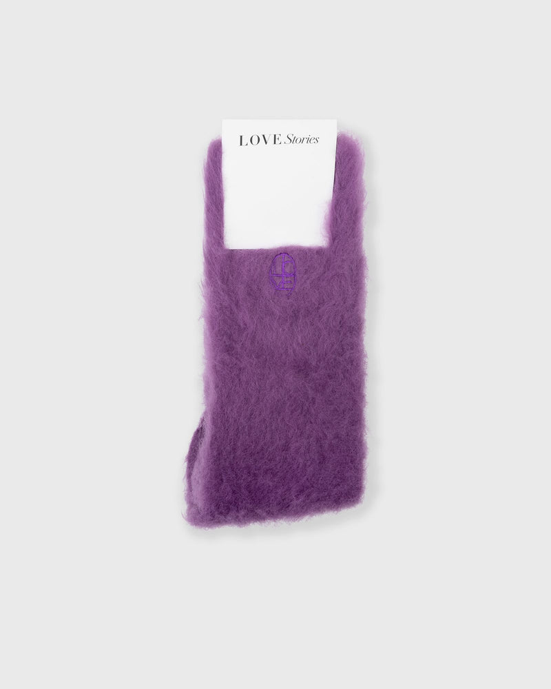 Love Stories Fluffy Socks Purple
