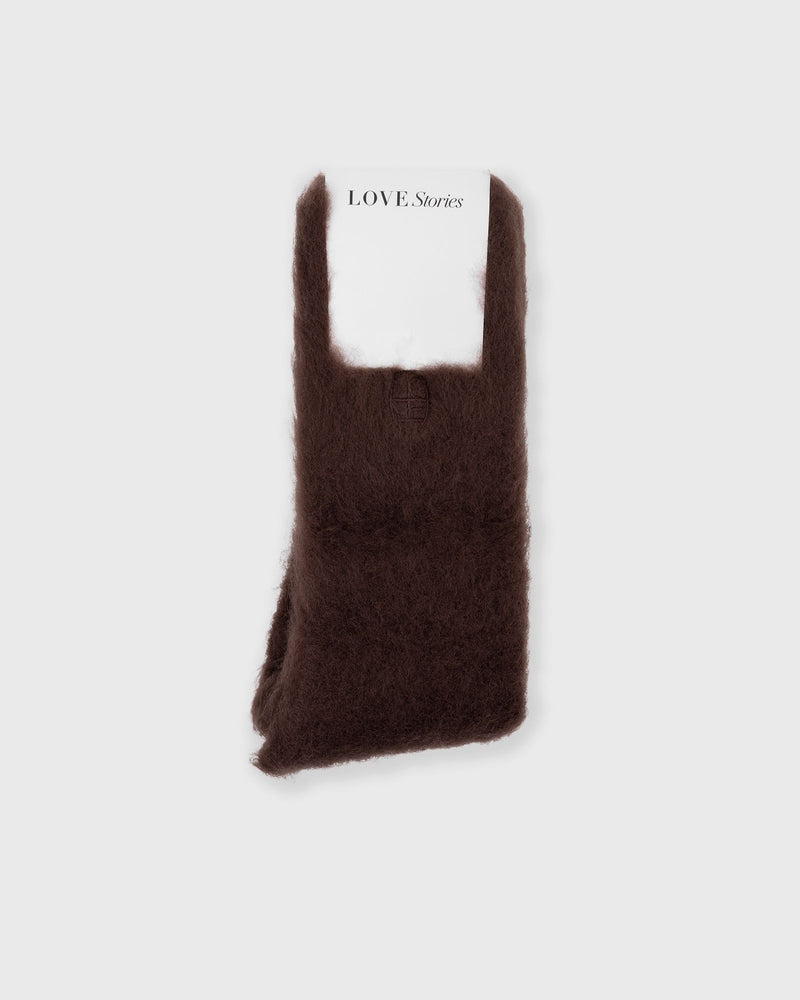 Love Stories Fluffy Socks Brown
