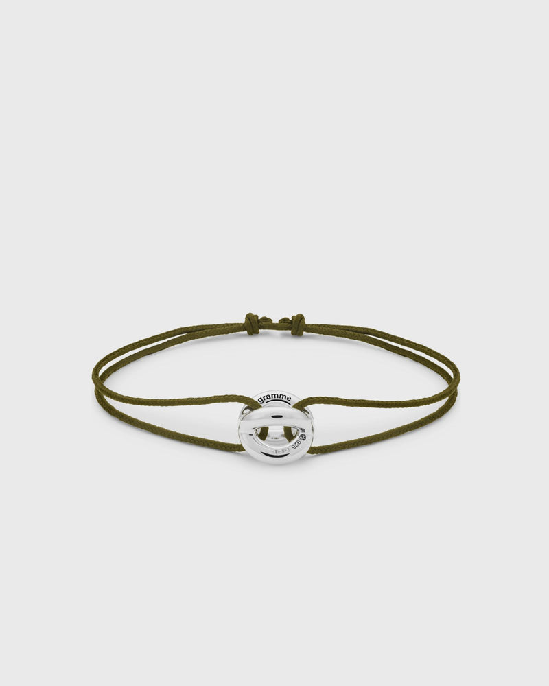 Le Gramme 3G-Khaki-Cord Entrelacs-Bracelet Green