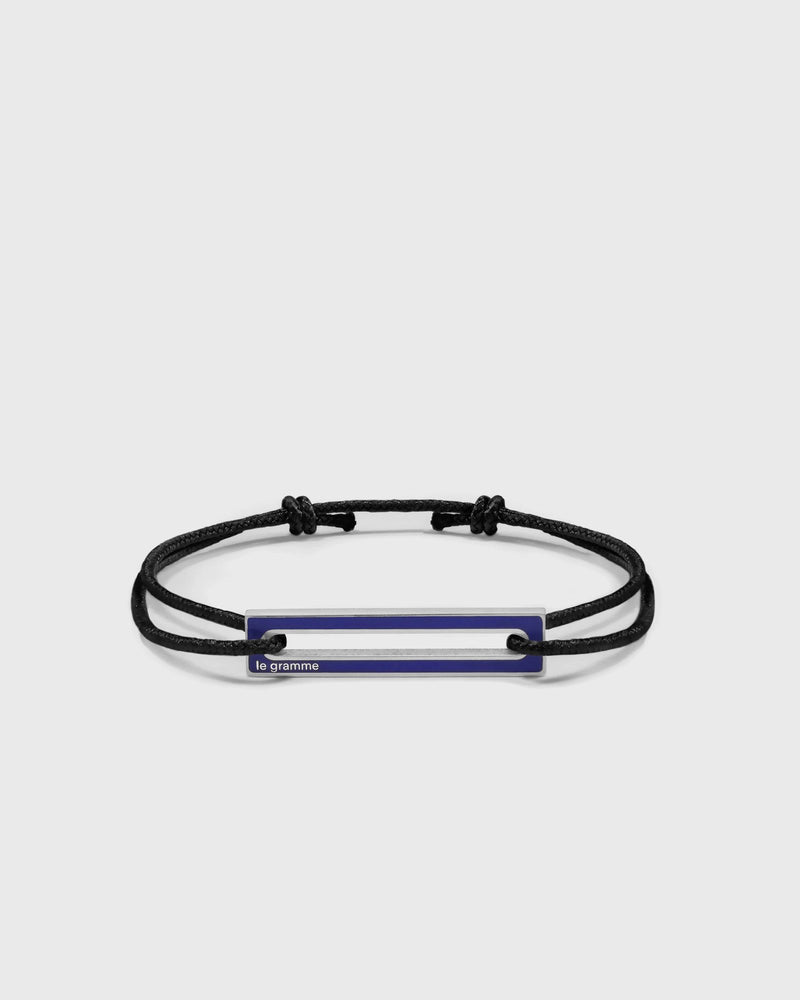 Le Gramme 1.7G Polished Sterling Silver Royal Blue Lacquered Cord Bracelet