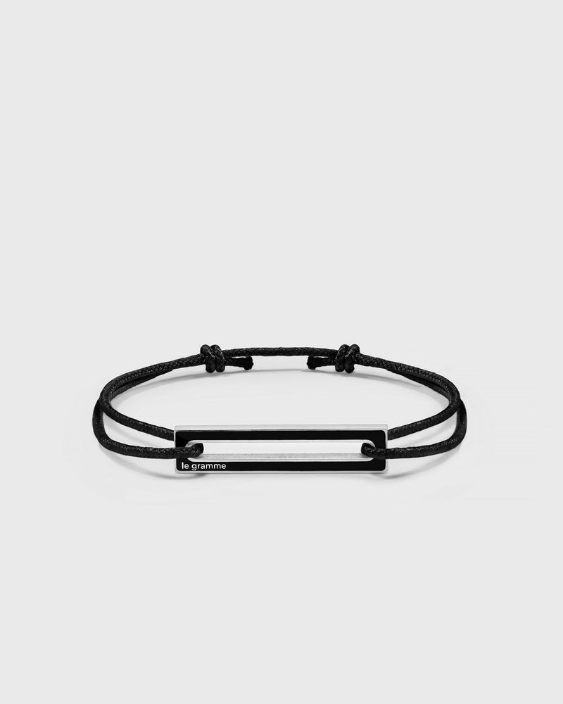 Le Gramme 1.7G Polished Sterling Silver Black Lacquered Cord Bracelet