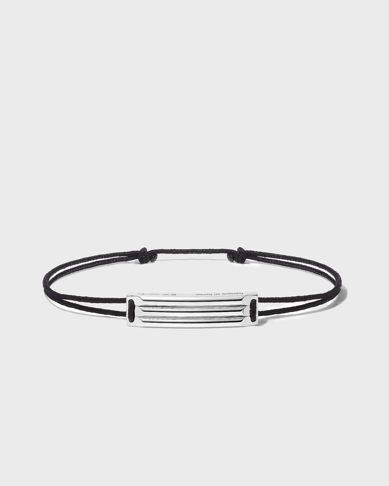 Le Gramme 5G-Godron Cord-Bracelet Black