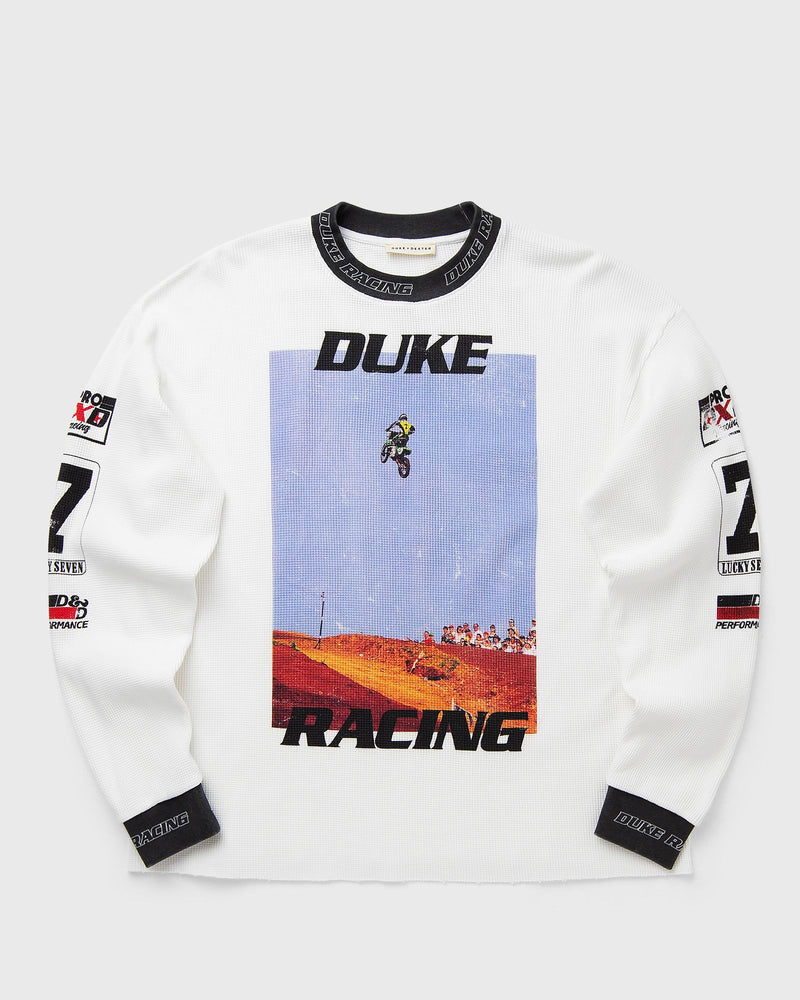Duke & Dexter Motorcross Long Sleeve Waffle Top Multi|white
