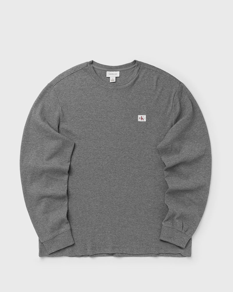 Calvin Klein Jeans Ls Waffle Badge Crewnk Tee Grey