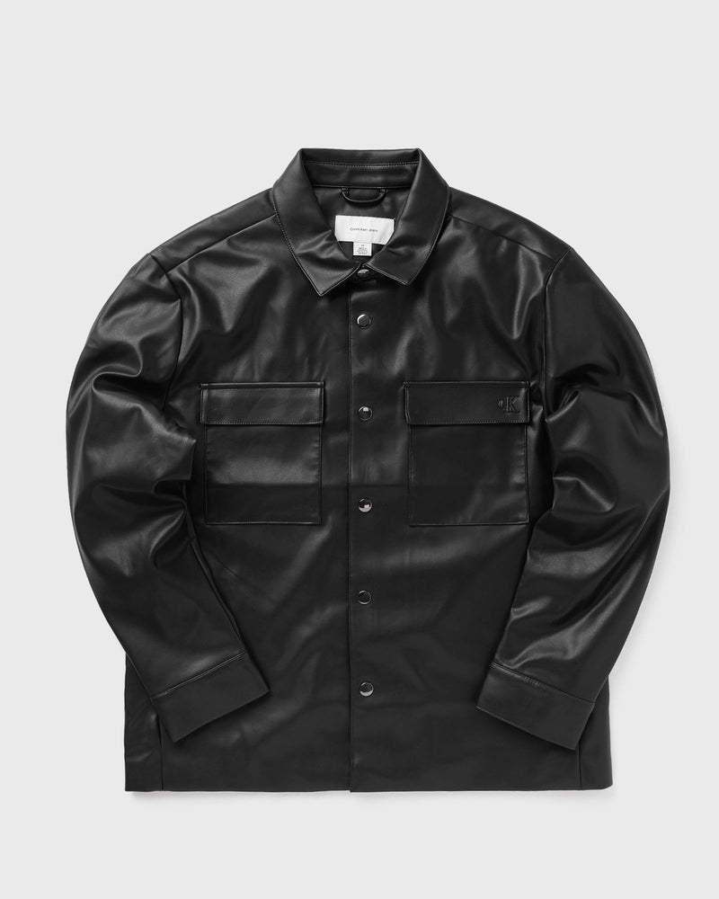 Calvin Klein Jeans Ls Faux Leather Shirt Jacket Black