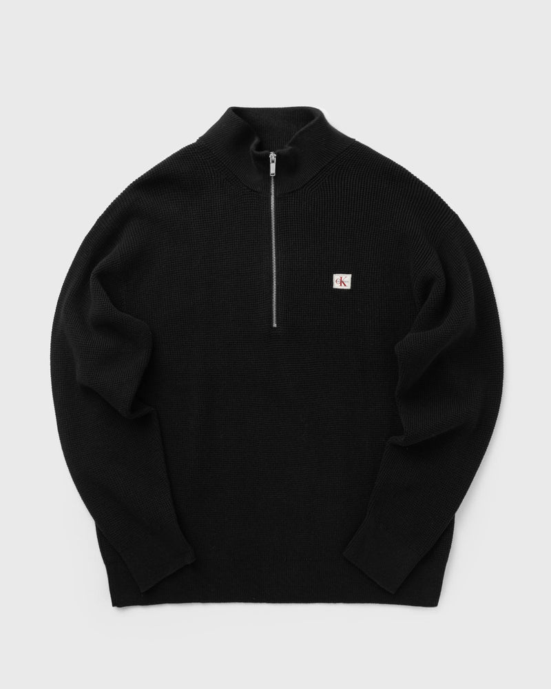 Calvin Klein Jeans Ls Ez Cotton Waffle Quarter Zip Black