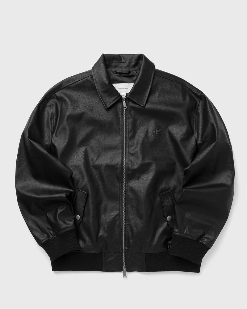 Calvin Klein Jeans Ls Faux Leather Bomber Jacket Black