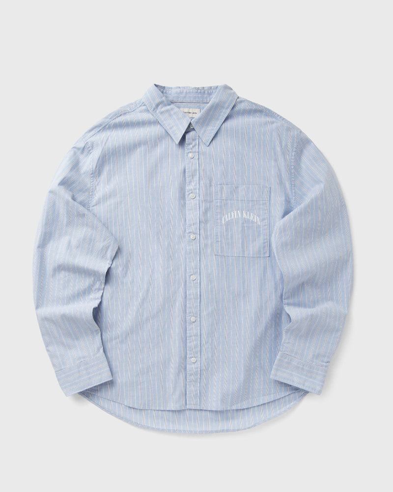 Calvin Klein Jeans Ls Yd Stripe Washed Oxford Easy Blue