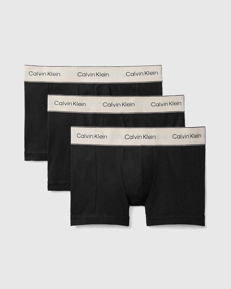 Calvin Klein Underwear Heritage Cotton Stretch 3 Trunks Black
