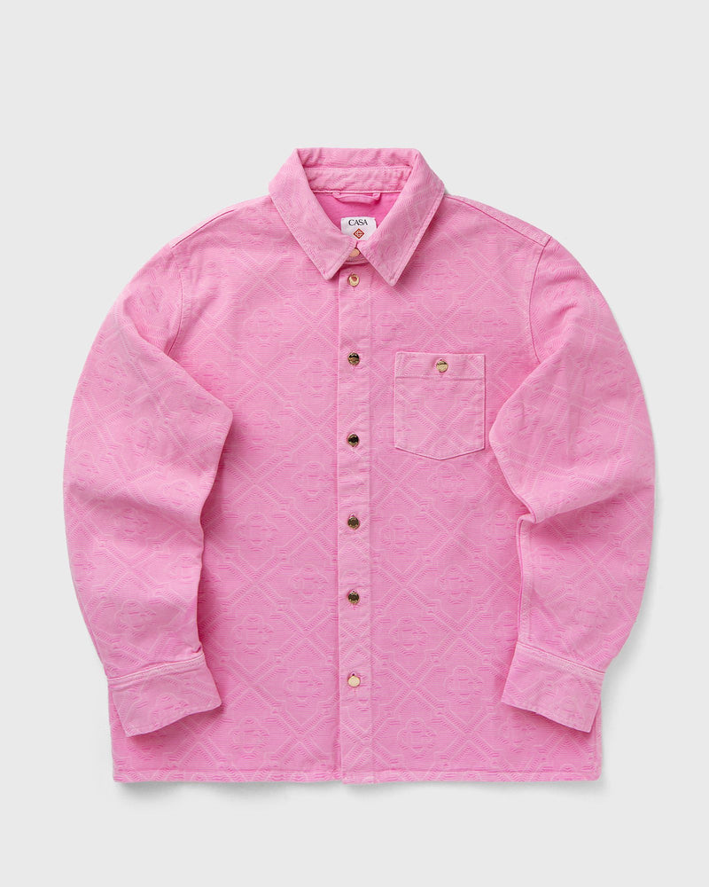 Casablanca Laser Monogram Oversized Denim Shirt Pink